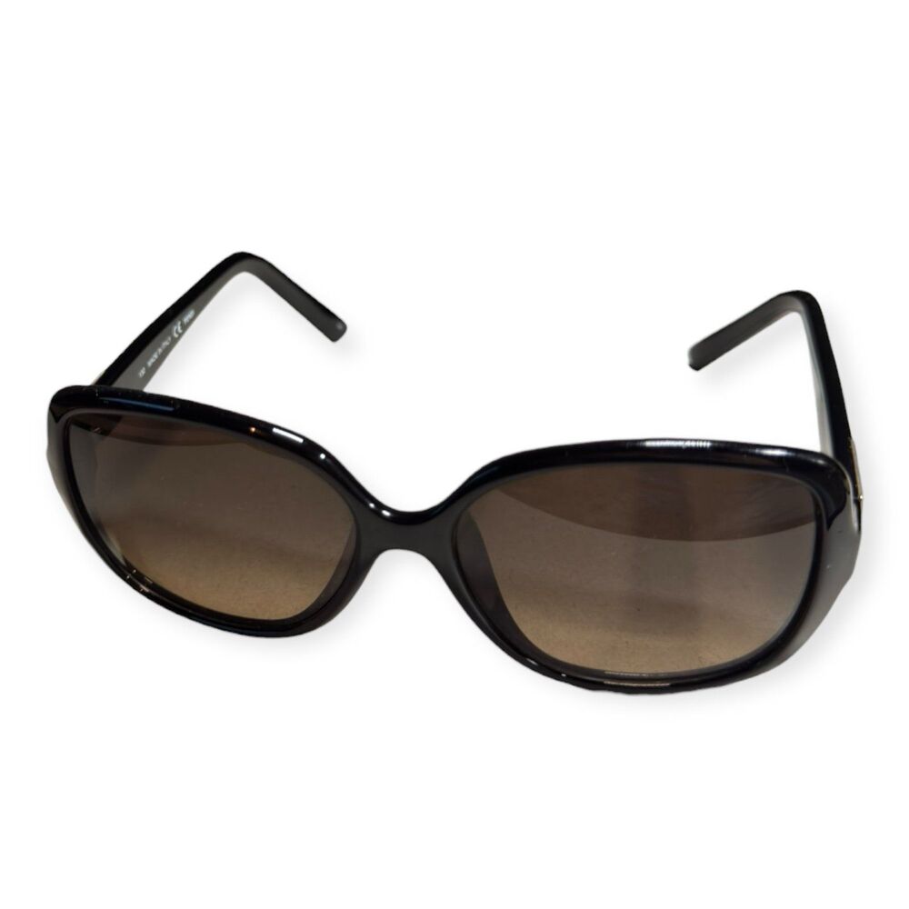 FENDI Oval Sunglasses FS5227 Gloss Black Frames Brown Lenses 56-15-130mm VTG - Picture 3 of 8